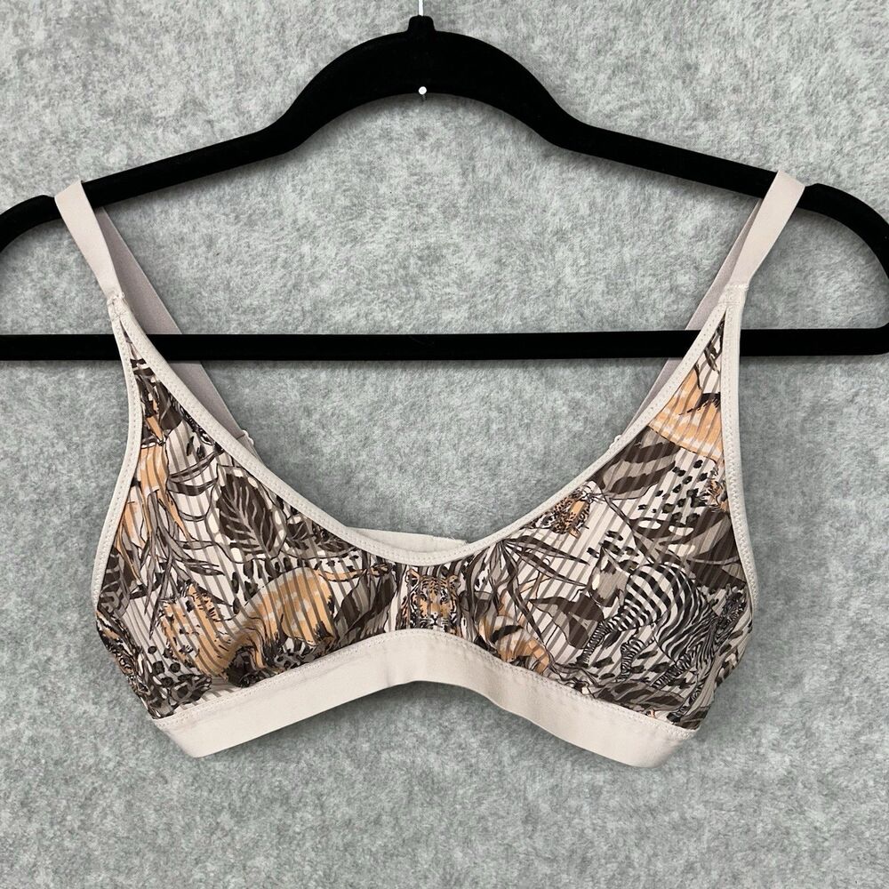 Aerie Size Small Wire Free Zebra Lion Tiger Jungle Bra With Light Padding